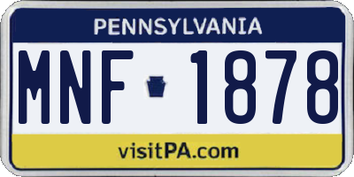 PA license plate MNF1878