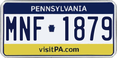 PA license plate MNF1879