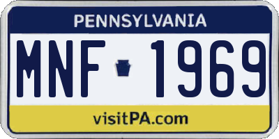 PA license plate MNF1969