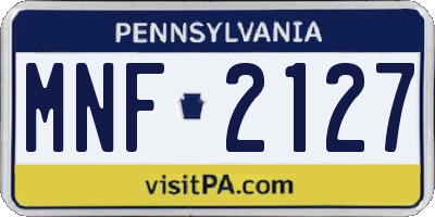 PA license plate MNF2127