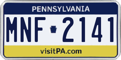 PA license plate MNF2141