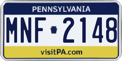 PA license plate MNF2148