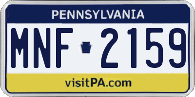 PA license plate MNF2159