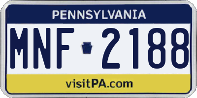 PA license plate MNF2188