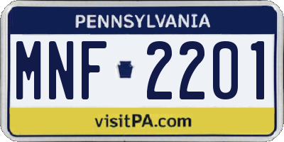 PA license plate MNF2201