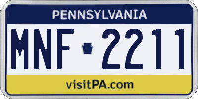 PA license plate MNF2211