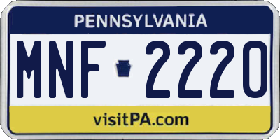 PA license plate MNF2220