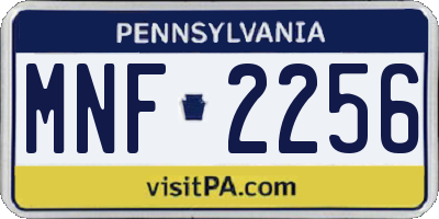 PA license plate MNF2256