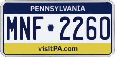 PA license plate MNF2260