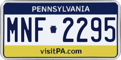 PA license plate MNF2295