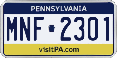 PA license plate MNF2301
