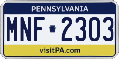 PA license plate MNF2303