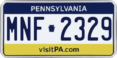 PA license plate MNF2329