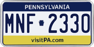 PA license plate MNF2330