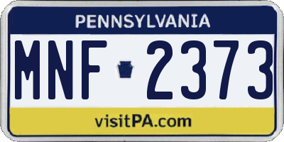 PA license plate MNF2373