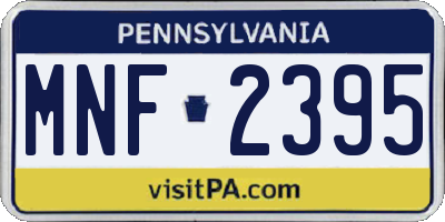 PA license plate MNF2395