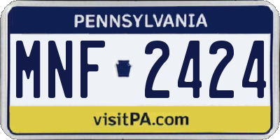 PA license plate MNF2424