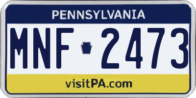 PA license plate MNF2473