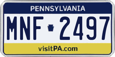 PA license plate MNF2497