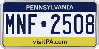 PA license plate MNF2508