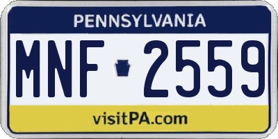 PA license plate MNF2559