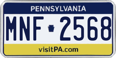 PA license plate MNF2568