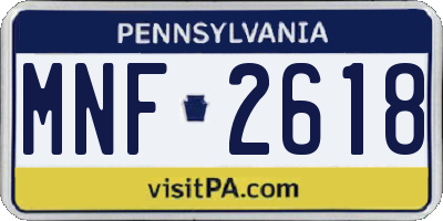 PA license plate MNF2618