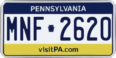 PA license plate MNF2620