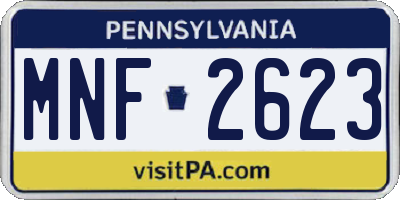 PA license plate MNF2623