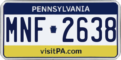 PA license plate MNF2638