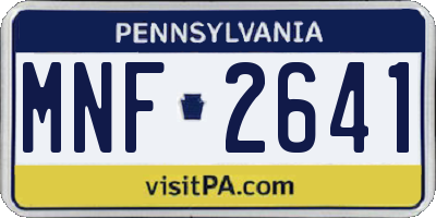 PA license plate MNF2641