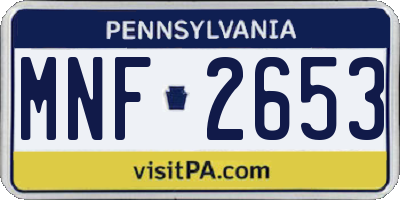 PA license plate MNF2653