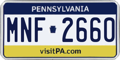 PA license plate MNF2660