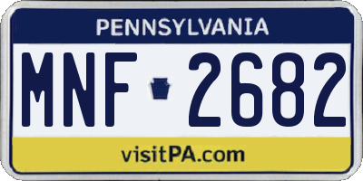 PA license plate MNF2682
