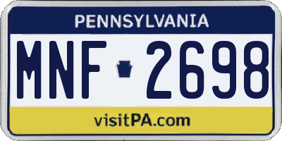 PA license plate MNF2698