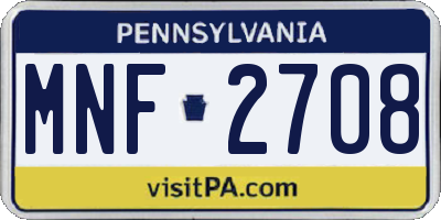 PA license plate MNF2708