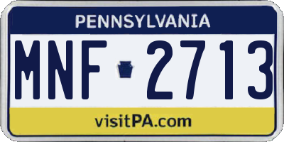 PA license plate MNF2713