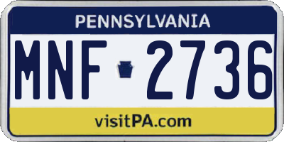 PA license plate MNF2736