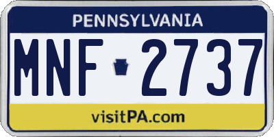 PA license plate MNF2737