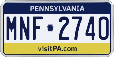 PA license plate MNF2740