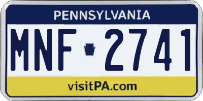 PA license plate MNF2741