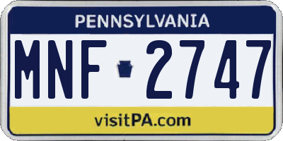 PA license plate MNF2747