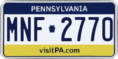 PA license plate MNF2770