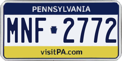 PA license plate MNF2772