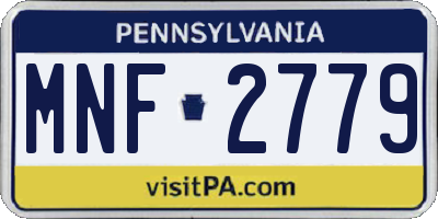 PA license plate MNF2779