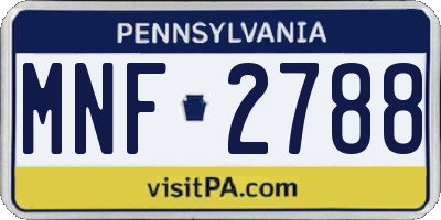 PA license plate MNF2788
