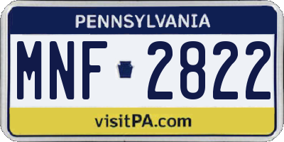PA license plate MNF2822