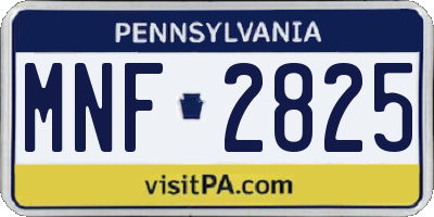 PA license plate MNF2825