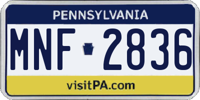 PA license plate MNF2836