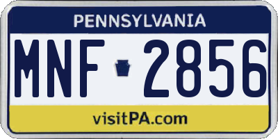 PA license plate MNF2856